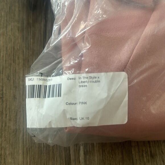 ASOS Design In the Style X Liberty Double Breasted Blazer Dress in Pink SZ UK 10 - Picture 5 of 5